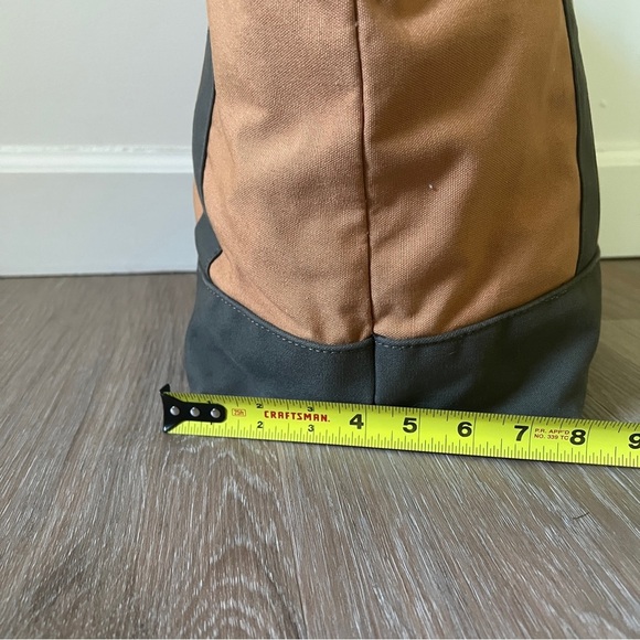 L.L. Bean Boat and Tote Canvas Bag Brown Green Leather tan olive - Picture 12 of 14